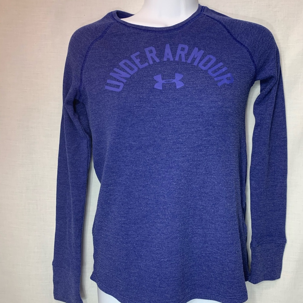 Under Armour waffle knit dark purple girl's top